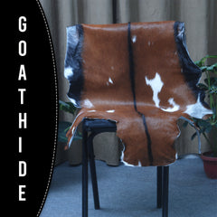 Premium Dark Brown Goat Skin Rug - Rustic Charm for Modern and Classic Interiors