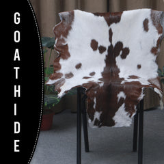 Premium Dark Brown Goat Hide Rug - Soft and Durable for Sophisticated Interiors