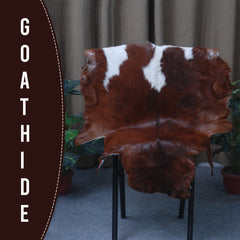 Luxurious Dark brown & White Goat Skin Rug Hide Floor Decoration - Celestial Leather Limited