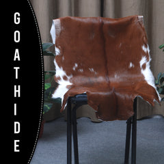 Premium Dark Brown Goat Skin Rug - Rustic Charm for Modern and Classic Interiors