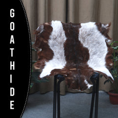 Stylish Dark Brown Goat Hide Rug - Perfect Accent for Contemporary Homes