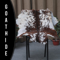 Premium Dark Brown Goat Hide Rug - Soft and Durable for Sophisticated Interiors