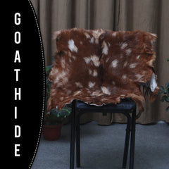 Premium Dark Brown Goat Skin Rug - Durable and Stylish Accent for Any Room