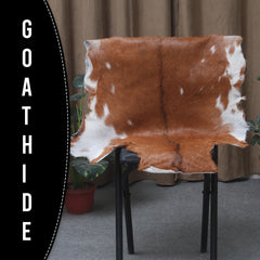 Premium Dark Brown Goat Hide Rug - Soft and Durable for Sophisticated Interiors