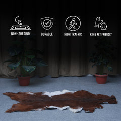 Decorative Dark Brown Goat Skin Rug - Luxurious Touch for Living Spaces