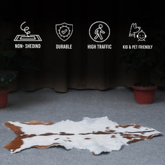 Dark Brown Rug - Soft, Durable, and Eco-Friendly - Handmade Pure Goat Skin Floor Rug - Non-Slip Suede Back