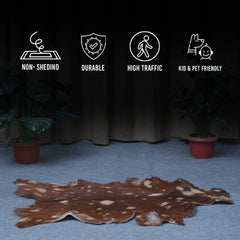 Handcrafted Dark Brown Goat Skin Rug – Authentic Elegance for Your Home