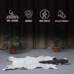 Premium Dark Brown Goat Skin Rug - Durable and Stylish Accent for Any Room