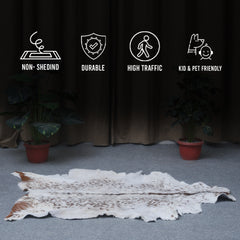 Luxurious Dark Brown Goat Skin Rug - Genuine Hair-On Leather for Elegant Décor