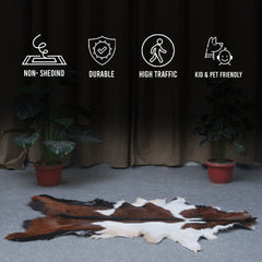 Handcrafted Dark Brown Goat Hide Rug - Soft, Natural Leather for Home Décor
