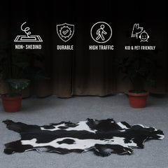 Goat Skin Rug, Black and white Handpicked for Quality, Unique Piece for Sale, Fast UK Delivery