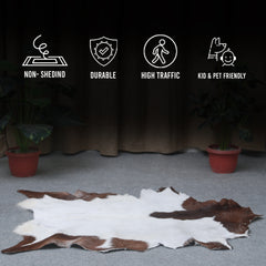 Handcrafted Dark Brown Goat Skin Rug – Authentic Elegance for Your Home