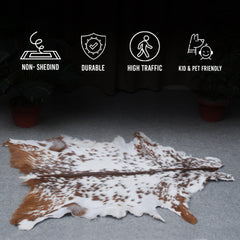 Premium Dark Brown Goat Skin Rug - Rustic Charm for Modern and Classic Interiors