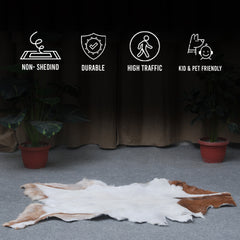 Decorative Dark Brown Goat Skin Rug - Luxurious Touch for Living Spaces