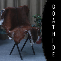 Premium Dark Brown Goat Skin Rug - Durable and Stylish Accent for Any Room