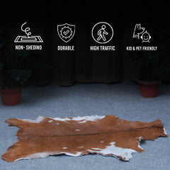 Premium Dark Brown Goat Hide Rug - Soft and Durable for Sophisticated Interiors