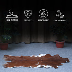 Premium Dark Brown Goat Skin Rug - Rustic Charm for Modern and Classic Interiors