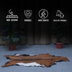 Premium Dark Brown Goat Skin Rug - Durable and Stylish Accent for Any Room
