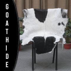 Hair-On Goat Skin Rug - Black and White Design for Unique Living Spaces