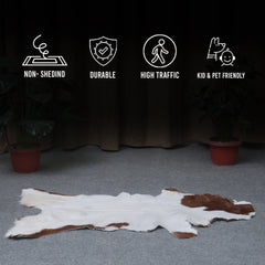 Handcrafted Dark Brown Goat Skin Rug – Authentic Elegance for Your Home