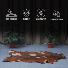 Natural Dark Brown Goat Hide Rug - Perfect for Modern and Rustic Spaces