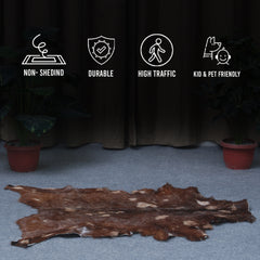 Natural Tri-Color Goat Hide Rug - Luxurious Accent for Rustic and Modern Spaces