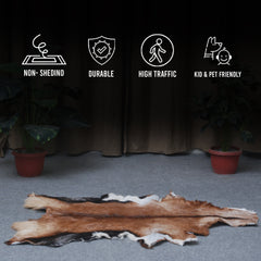 Goat Skin Rug: Tri-Color genuine Goat hide rug