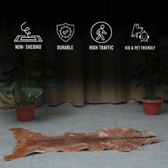 Luxury Brown & White Goat Hide Rug | Handcrafted Premium Goat Skin Rug | Eco-Friendly - Sustainable | Hypoallergenic - Non-Shedding - Celestial Leather Limited