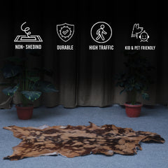 Luxurious Brown & Black Genuine Goat Skin Rug for Home Décor