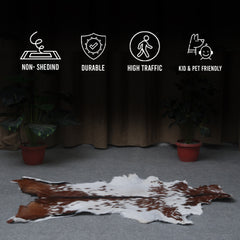 Dark Brown Rug - Soft, Durable, and Eco-Friendly - Handmade Pure Goat Skin Floor Rug - Non-Slip Suede Back