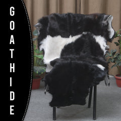 Hair-On Goat Skin Rug - Black and White Design for Unique Living Spaces