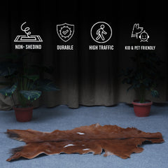Decorative Dark Brown Goat Skin Rug - Luxurious Touch for Living Spaces