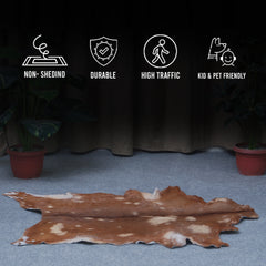 Handcrafted Dark Brown Goat Skin Rug – Authentic Elegance for Your Home