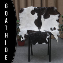 Luxury Black & White Goat Skin Rug Wall Decor - Natural Hair On Leather, Soft and Hypoallergenic - Sustainable Eco-Friendly Home Accent - Celestial Leather Limited