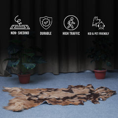 Handcrafted Tri-Color Goat Skin Rug - Soft and Durable for Elegant Interiors