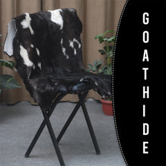 Goat Skin Rug, Black and white Handpicked for Quality, Unique Piece for Sale, Fast UK Delivery