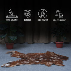 Premium Dark Brown Goat Skin Rug - Durable and Stylish Accent for Any Room