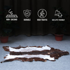 Stylish Dark Brown Goat Hide Rug - Perfect Accent for Contemporary Homes