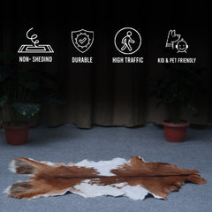 Handcrafted Dark Brown Goat Skin Rug – Authentic Elegance for Your Home