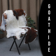 Natural Hair-On Dark Brown Goat Skin Rug - Elegant and Durable for Any Room