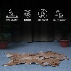 Goat Skin Rug: Tri-Color genuine Goat hide rug