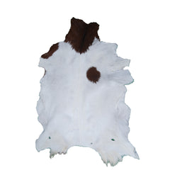 Rustic Dark Brown Goat Hide Rug - Genuine Leather for Timeless Home Styling