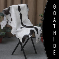 Hair-On Goat Skin Rug - Black and White Design for Unique Living Spaces