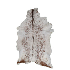 Luxurious Dark Brown Goat Skin Rug - Genuine Hair-On Leather for Elegant Décor