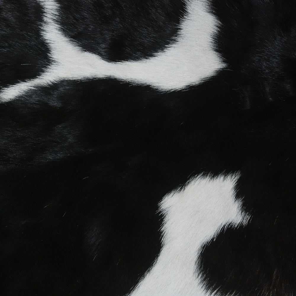 Luxury Handmade Black & White Goat Skin Rug with Unique Colour Variations - Soft, Durable, Hypoallergenic, and Eco-Friendly - Celestial Leather Limited