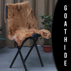Natural Tri-Color Goat Hide Rug - Luxurious Accent for Rustic and Modern Spaces