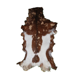 Goat Skin Rug: Tri-Color genuine Goat hide rug