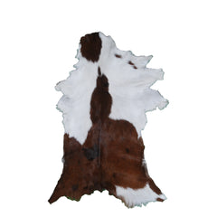 Natural Hair-On Dark Brown Goat Skin Rug - Elegant and Durable for Any Room