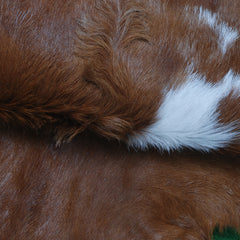 Luxury Brown & White Goat Skin Rug with Unique Patterns - Eco-Friendly - Hypoallergenic for Living Room or Bedroom Décor - Celestial Leather Limited