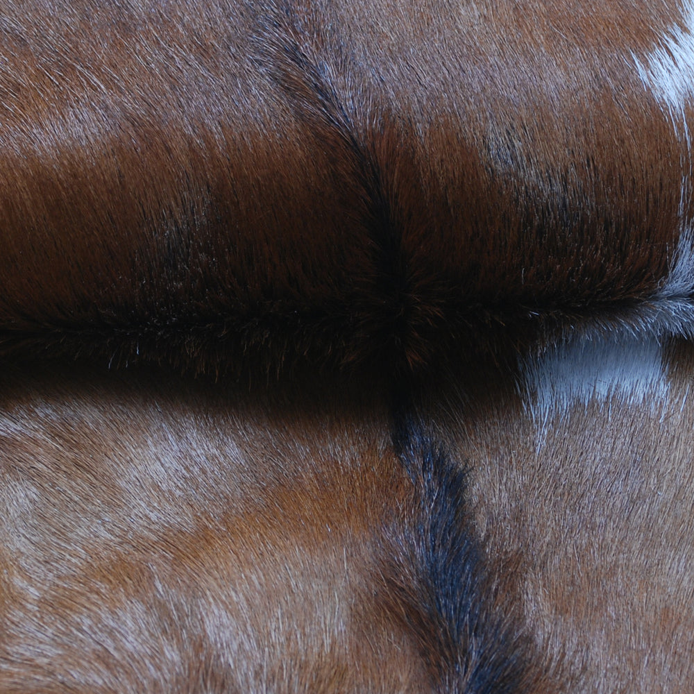 Luxury Handmade Brown & White Goat Skin Rug | Soft, Durable, Non-Shedding, Eco-Friendly | Unique Rustic Charm | Hypoallergenic | Non-Slip - Celestial Leather Limited